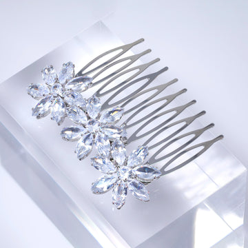Cubic Zirconia, Forever In Bloom Dainty Bridal Hair Comb, Bridal Hair Accessories, Wedding Hair Accessory, Bridal Hair Comb.